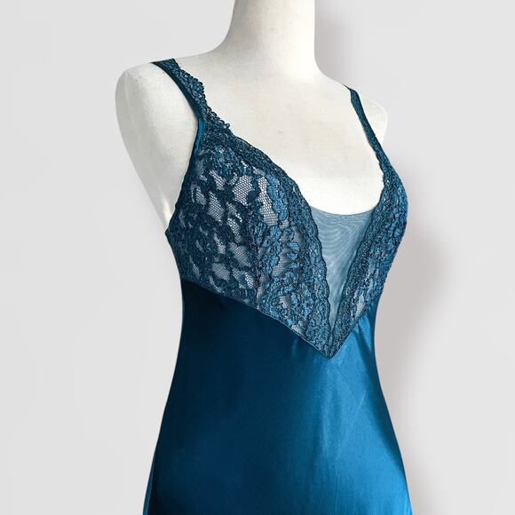 Y2K Victoria's Secret Gold Label Boudoir Maxi Dress S Hollywood Glam Emerald - Picture 4 of 8